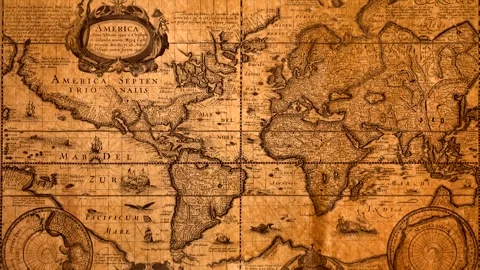 Antique World Map Stock Footage 331901542