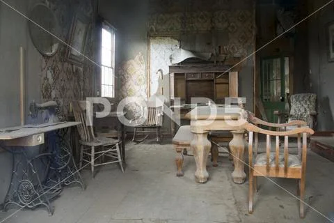 Antiques in home of Bodie, California Stock Photos