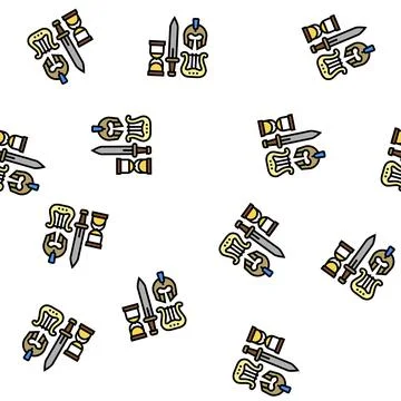 Antiques treasure vector seamless pattern Stock Illustration