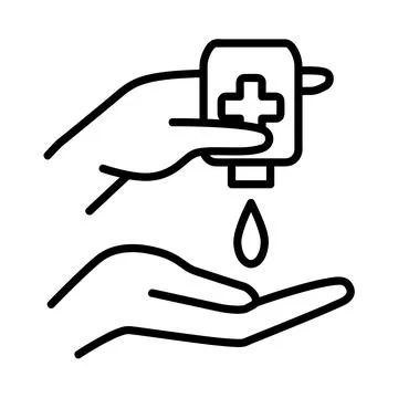 Antiseptic liquid icon. Covid-19, 2019-nCoV in China, Wuhan. Isolated on whit Stock Illustration