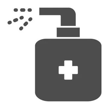 Antiseptic spray solid icon, wash and hygiene concept, Disinfectant medical Stock Illustration