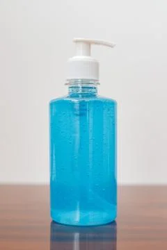 Antiseptic on the table Stock Photos