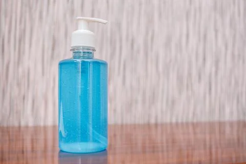 Antiseptic on the table Stock Photos