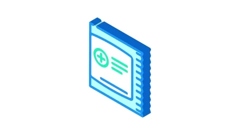 Antiseptic wipe first aid isometric icon animation Vídeos de archivo 327295071