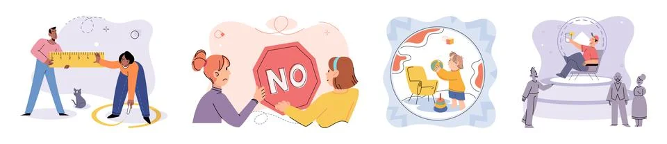 Antisocial. Uncomfortable situations can trigger negative emotions and increased Stock-Illustration