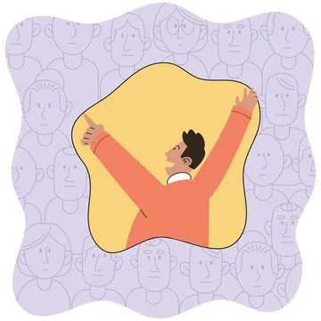 Antisocial vector illustration. Feeling lonely can contribute to mental healt Stock Illustration