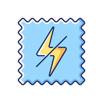 Antistatic fabric feature vector flat color icon Stock Illustration