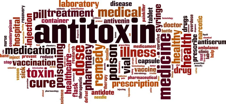 Antitoxin word cloud Stock Illustration