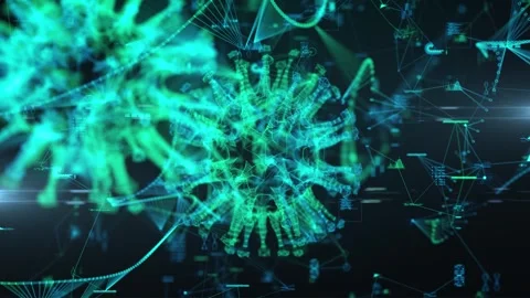 Antiviral Therapy Visualization of CRISPR Virus Gene Editing Stock Footage 303939954