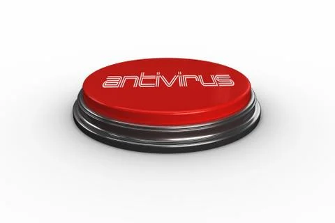 Antivirus against digitally generated red push button Stock Illustration