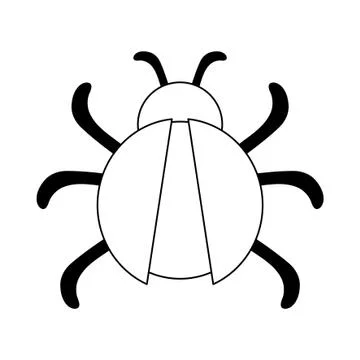 Antivirus bug technology symbol in black and white Illustrazione stock