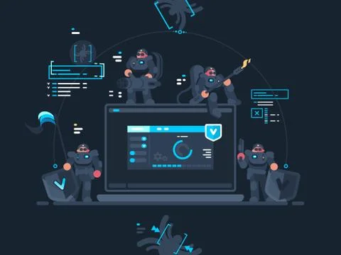 Antivirus computer security Stock Illustration