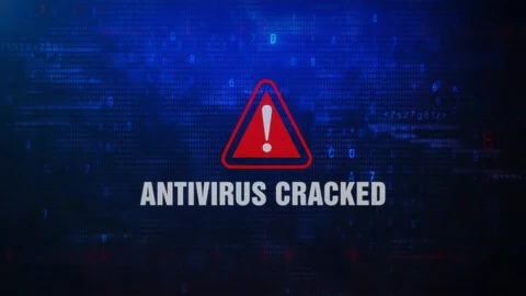 Antivirus Cracked Alert Warning Error Message Blinking on Screen . Stock Footage 98436956