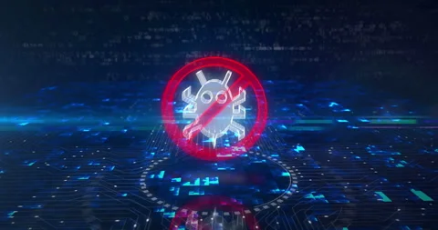 Antivirus cyber security virus detect symbol cyber concept Stock Footage 250559177