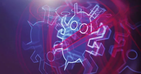 Antivirus cyber security virus detect symbol rotating loop concept Stock Footage 250956208