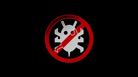 Antivirus cyber security virus detect symbol loop concept Stock Footage 251045451