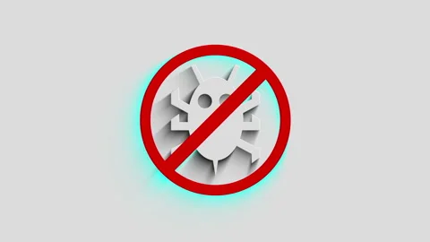 Antivirus cyber security virus detect symbol 3d with shadow Stock Footage 251148725