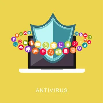 Antivirus. Data protection. Data security. 스톡 일러스트