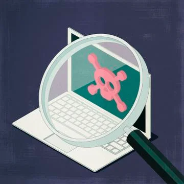Antivirus detecting a malware on the computer Stock-Illustration