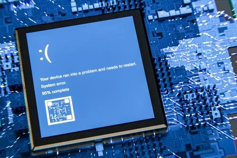 Antivirus. Hacking the system. Strike crowd. Stealing passwords. Error in t.. Stock Illustration