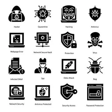 Antivirus Icons Pack Stock Illustration
