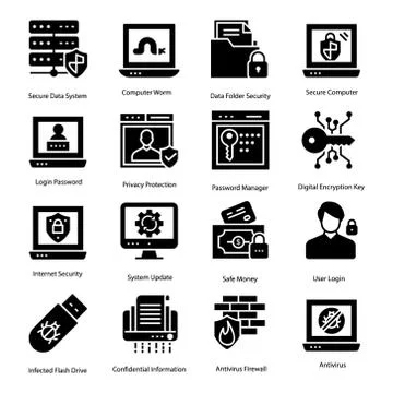 Antivirus Icons Set Stock Illustration