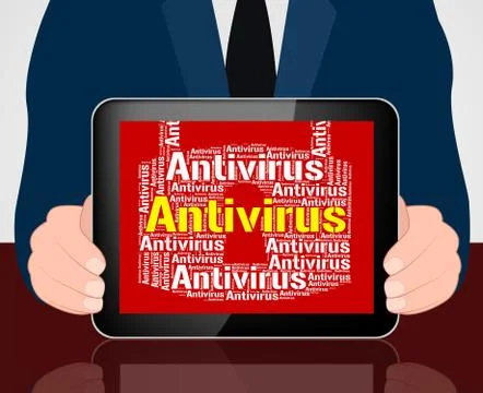 Antivirus Lock Means Malicious Software And Infected 스톡 일러스트