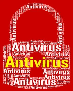 Antivirus Lock Means Malicious Software And Infected 库存插图