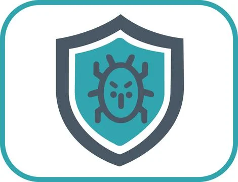 Antivirus malware protection shield flat icon 스톡 일러스트
