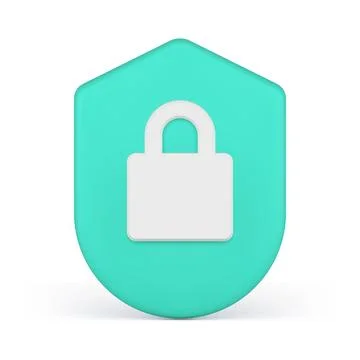 Antivirus password software system privacy lock shield cyberspace access 3d i Stock-Illustration