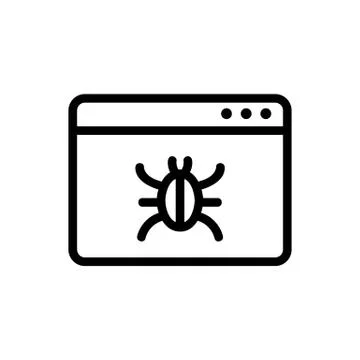 Antivirus in personal data in folder icon vector outline illustration Illustrazione stock