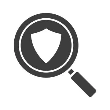Antivirus program search glyph icon Illustrazione stock