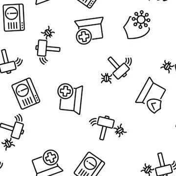 Antivirus Program Vector Seamless Pattern Stock Illustration