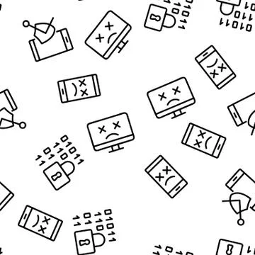 Antivirus Program Vector Seamless Pattern Stock Illustration