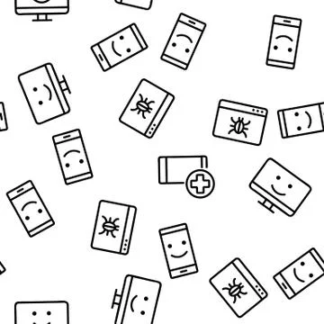 Antivirus Program Vector Seamless Pattern 库存插图