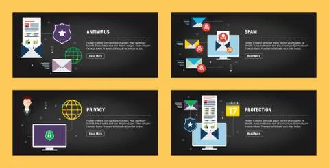 Antivirus for protection, security and blocking spam Stock Illustration
