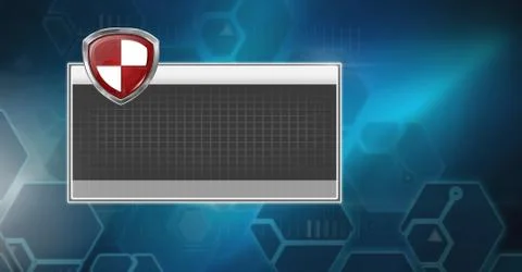 Antivirus security protection shield box and technology background Stock-Illustration
