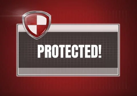 Antivirus security protection shield software box Illustrazione stock