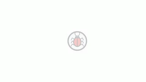 Antivirus Shield Malware Bug and Security Lock Icons Animation Stock Footage 334737316