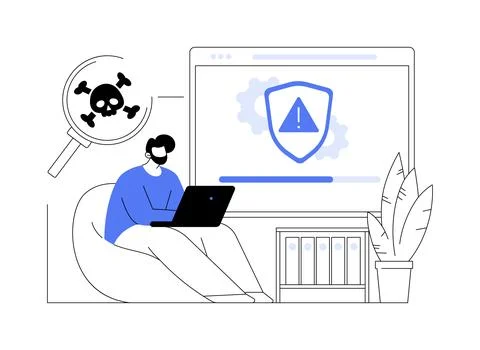 Antivirus software abstract concept vector illustration. 库存插图
