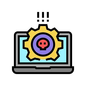 Antivirus software color icon vector illustration 스톡 일러스트