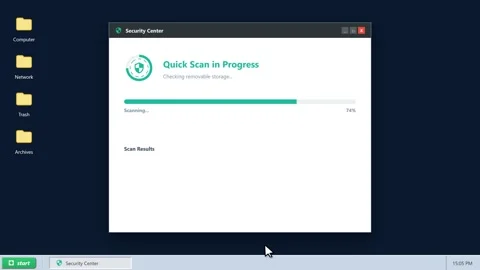 Antivirus software detecting and quarantining a malware threat. 4K Video stock 341694780