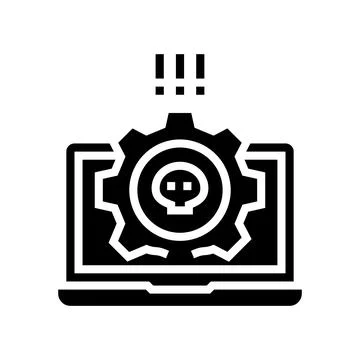 Antivirus software glyph icon vector illustration 库存插图