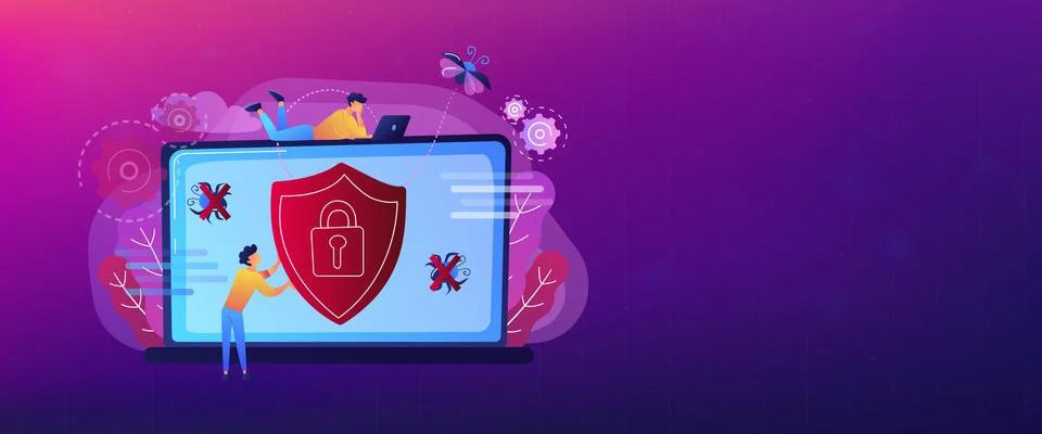 Antivirus software header or footer banner. 库存插图