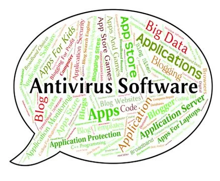 Antivirus Software Indicates Application Shielding And Security Stock Illustration