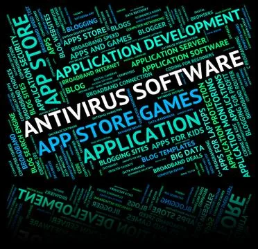 Antivirus Software Indicates Spyware Words And Unsecured Stock Illustration