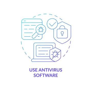 Antivirus software installation blue gradient concept icon 스톡 일러스트