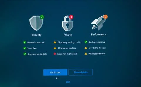 Antivirus software interface screen. Oguz, Azerbaijan. 28.06.2025 写真素材