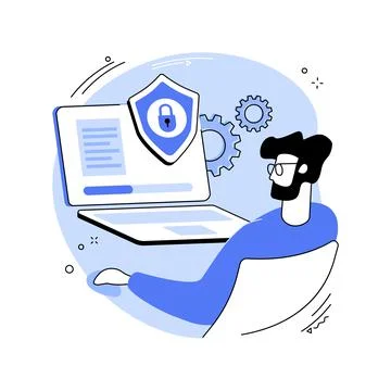 Antivirus software isolated cartoon vector illustrations. Stock Illustration