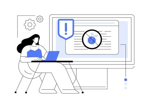 Antivirus software isolated cartoon vector illustrations. Stock Illustration